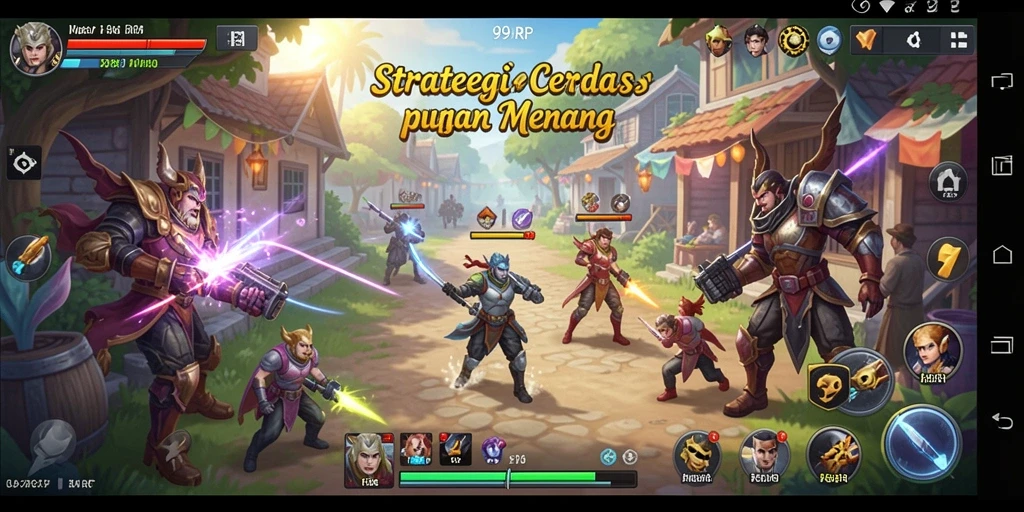 Tampilan gameplay mendebarkan dalam strategi 99RP.