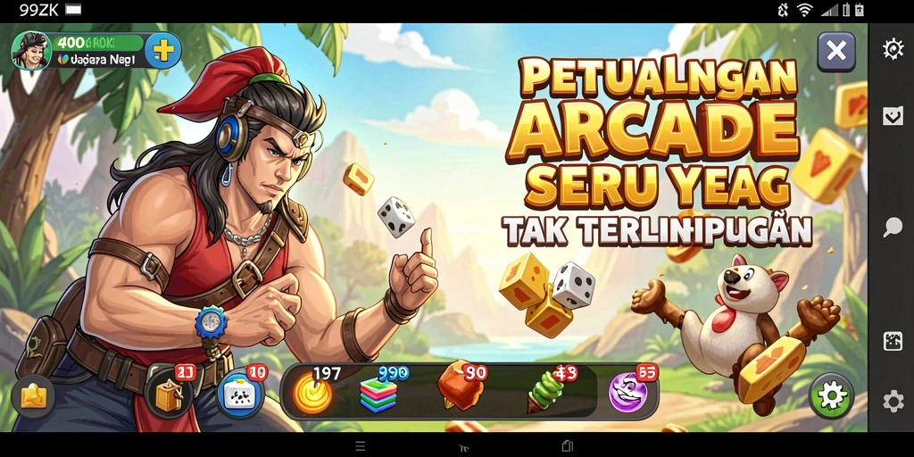 Tampilan gameplay 99ZK yang mengasyikkan dan penuh aksi dalam permainan Arcade.