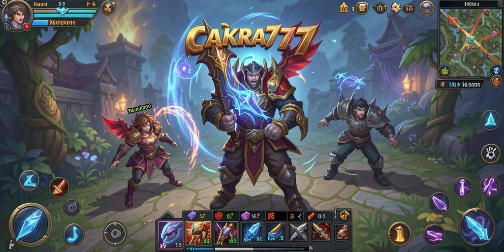 Tangkapan layar yang menampilkan aksi seru dalam gameplay MMORPG CAKRA777.