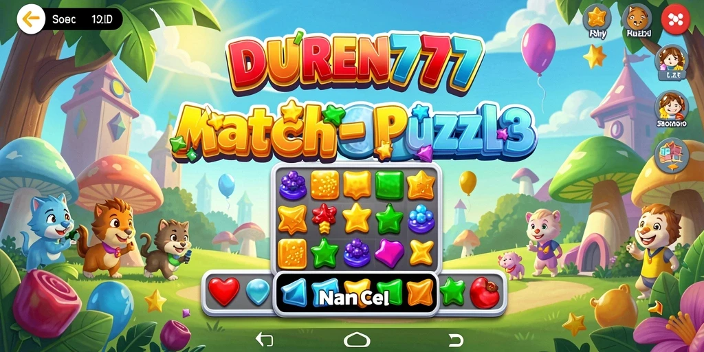 Tampilan menarik dari gameplay DUREN777 menunjukkan keseruan permainan Match-3.