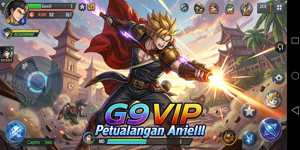 Tangkapan layar G9VIP menampilkan gameplay menakjubkan di dunia Anime.