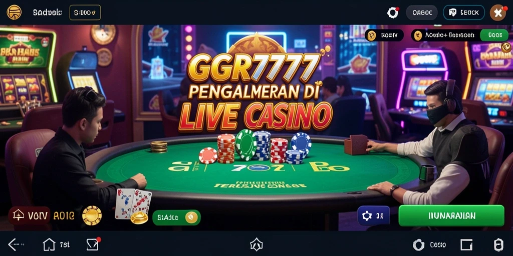 Tangkapan layar GGR7777 menunjukkan dealer langsung dan meja permainan yang mendebarkan.