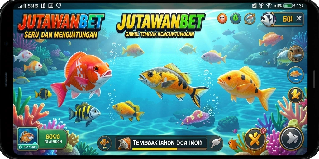 Tangkapan layar gameplay JUTAWANBET dengan aksi tembak ikan yang mendebarkan.