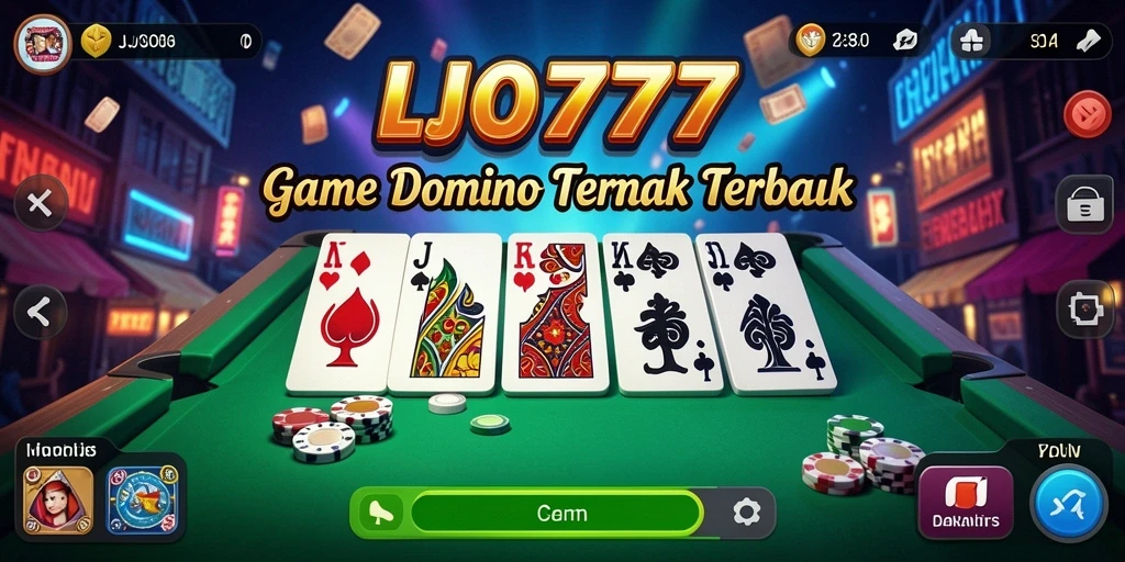 Tangkapan layar utama LJO777 menampilkan gameplay seru dari permainan Domino.
