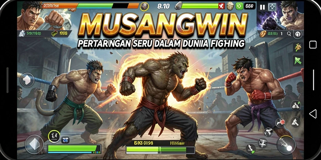 Tampilan karakter yang menakjubkan dalam arena Fighting.