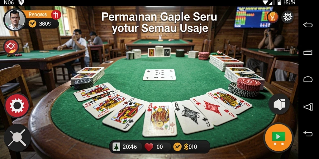 Tangkapan layar gameplay N06 menampilkan suasana seru permainan Gaple.