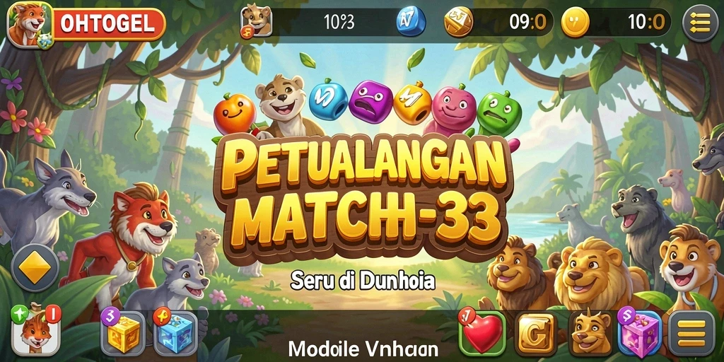 Screenshot OHTOGEL menampilkan aksi seru gameplay Match-3.