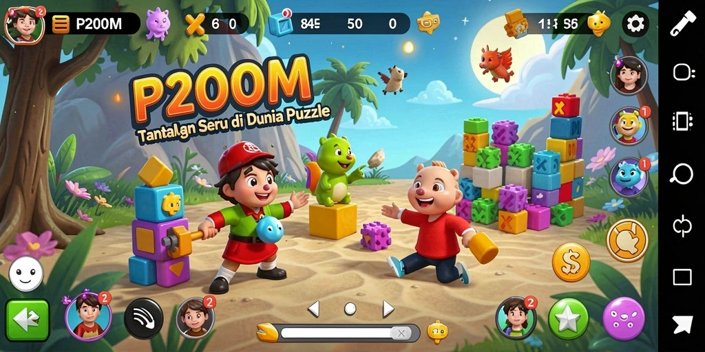 Tampilkan gameplay menarik P200M dengan berbagai teka-teki menantang.