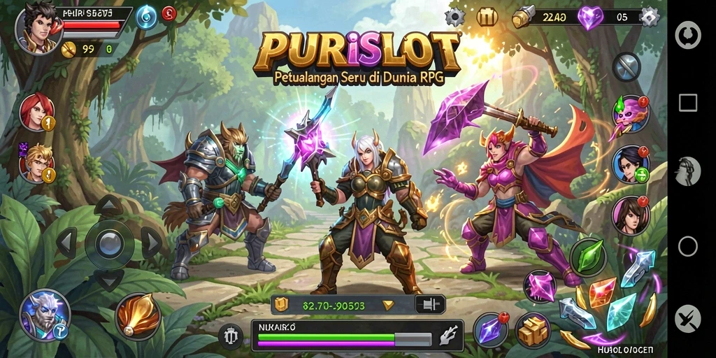 Tampilan gameplay RPG yang mengasyikkan pada PURISLOT.