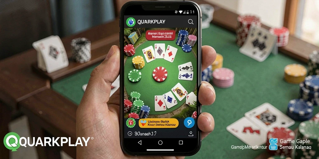 Screenshot gameplay QUARKPLAY dengan aksi seru permainan Gaple.