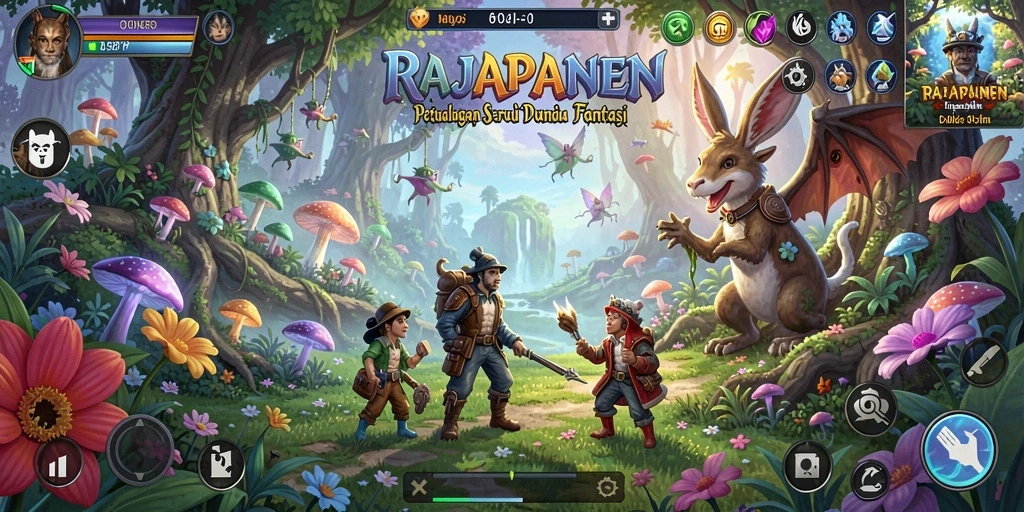 Tampilan gameplay seru di dunia petualangan RAJAPANEN.