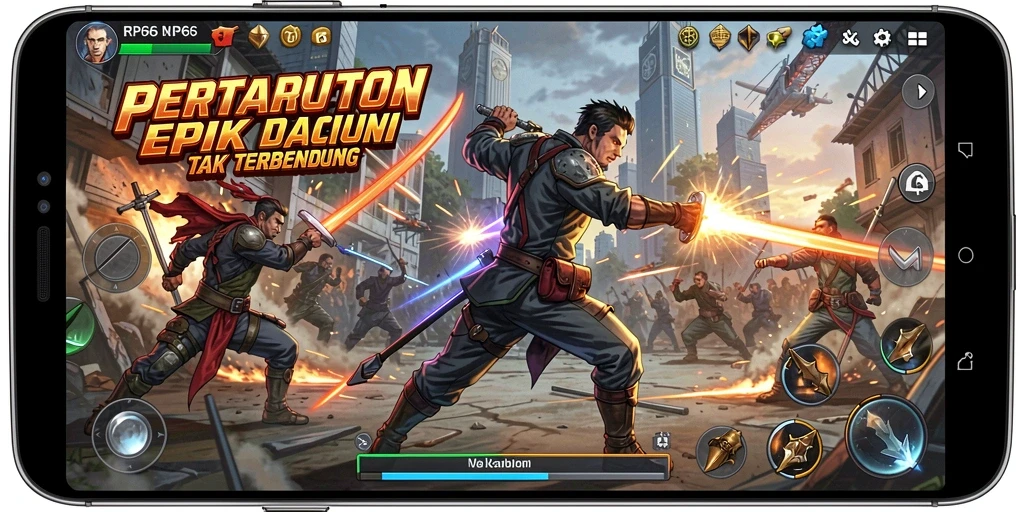 Tampilan gameplay action yang mendebarkan di RP66.