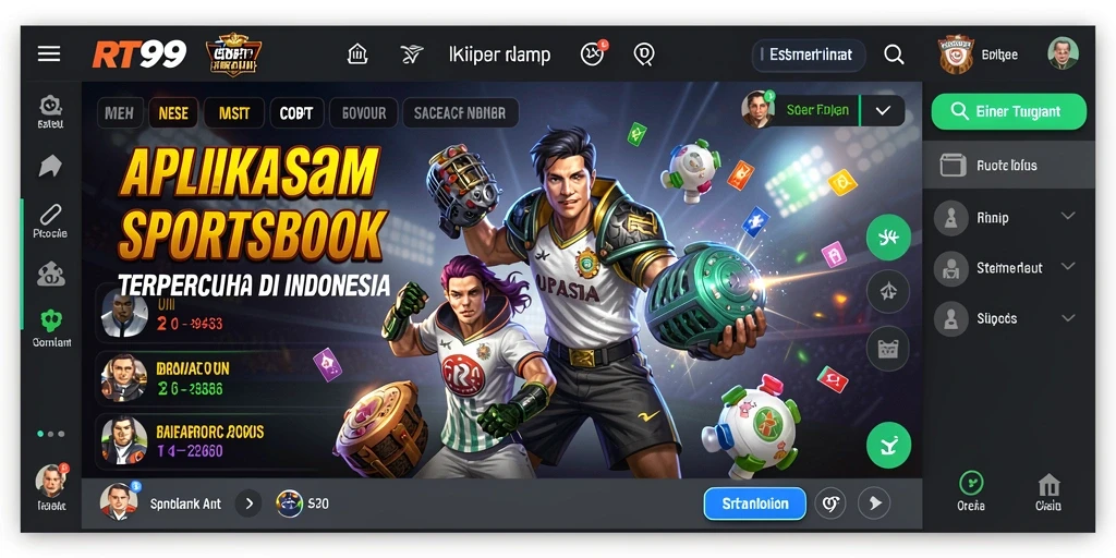 Tampilan antarmuka RT99 yang menarik dan mudah digunakan dalam taruhan Sportsbook.