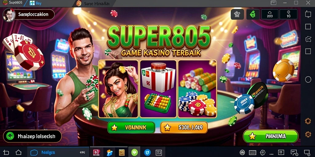 Tampilan gameplay SUPER805 dengan berbagai pilihan permainan kasino.