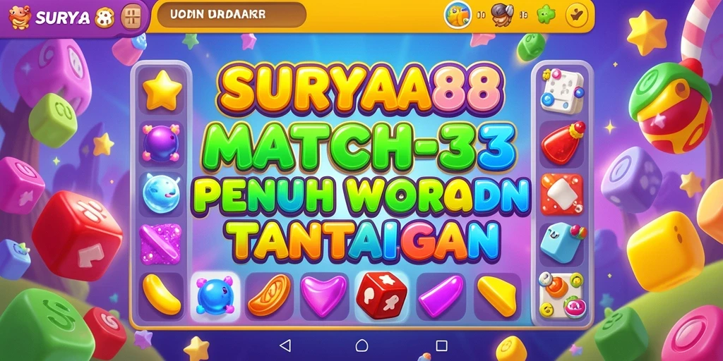 Screenshot menunjukkan aksi gameplay mencocokkan warna di SURYA88.
