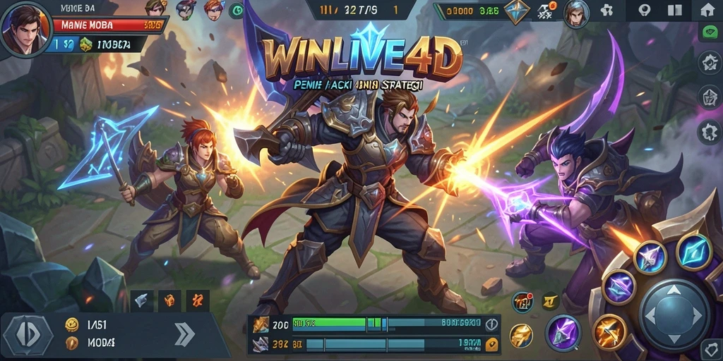 Tangkapan layar menunjukkan aksi seru dalam pertempuran MOBA.
